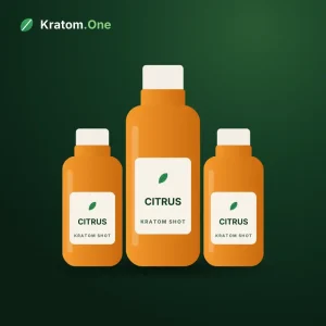 Citrus flavor kratom shots in unbranded wholesale bottles