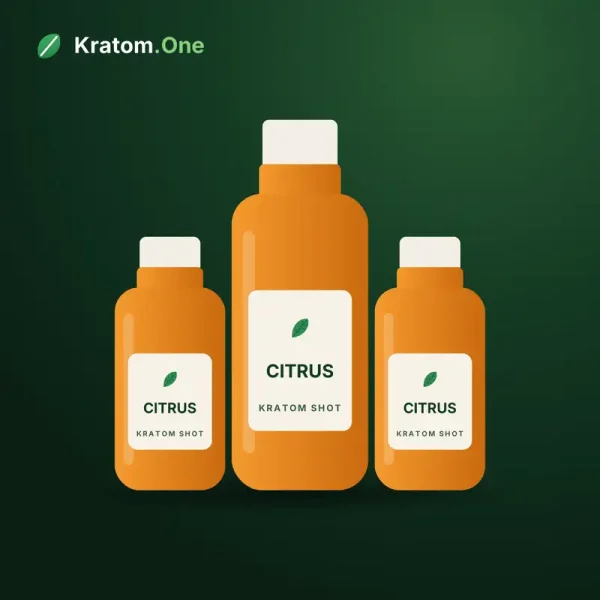 Citrus flavor kratom shots in unbranded wholesale bottles