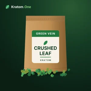 Crushed kratom leaf in a bulk wholesale bag