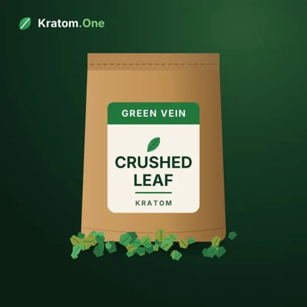 Crushed kratom leaf in a bulk wholesale bag