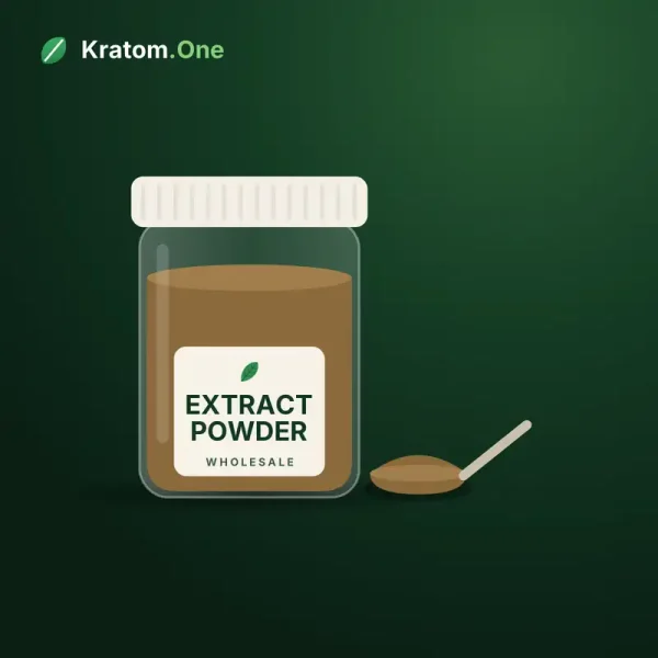 Kratom extract powder in a wholesale jar