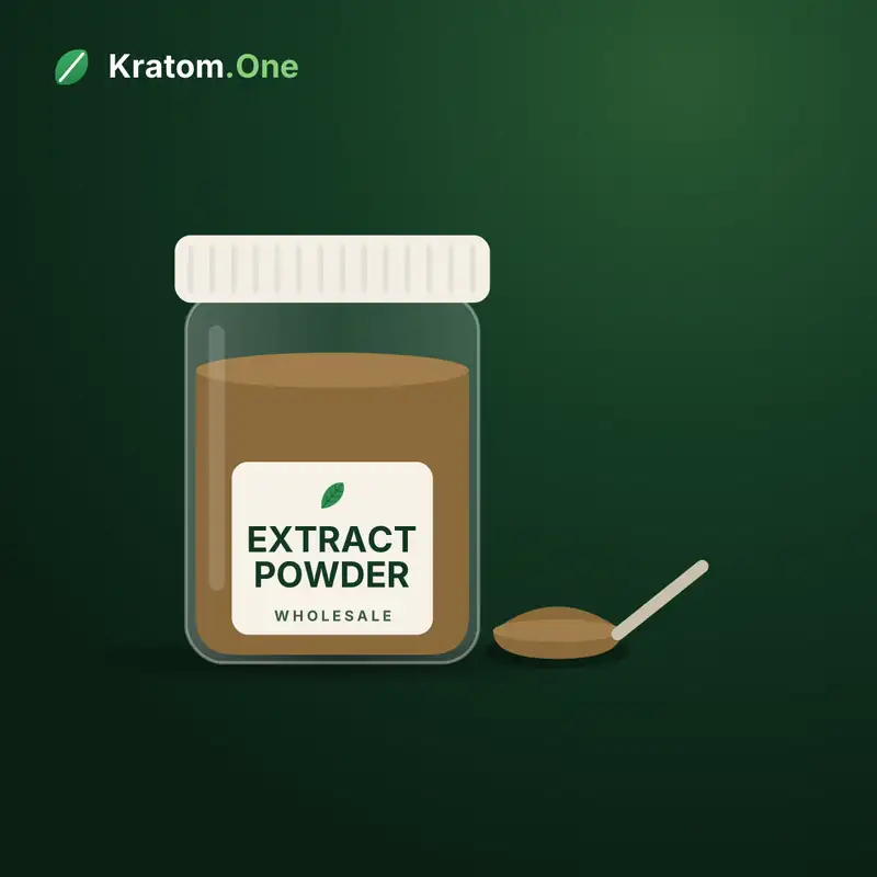 Kratom extract powder in a wholesale jar