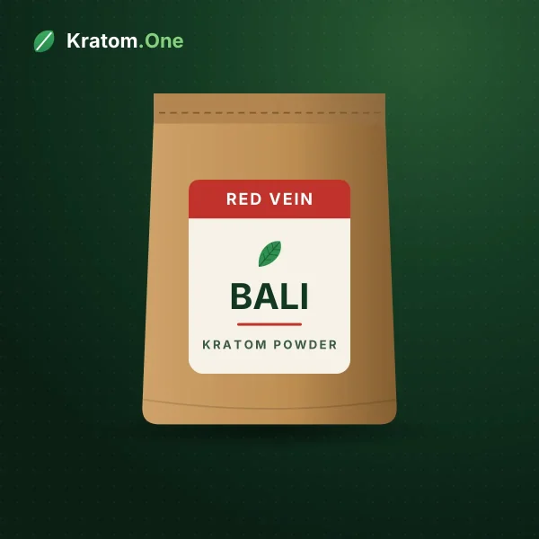 Red Bali kratom powder in a bulk wholesale bag