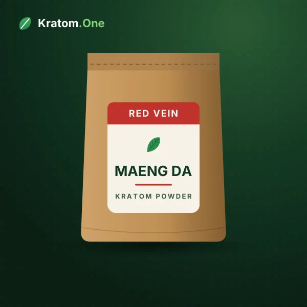 Red Maeng Da kratom powder in a bulk wholesale bag