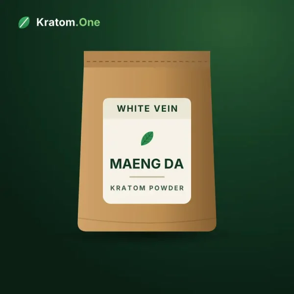 White Maeng Da kratom powder in a bulk wholesale bag