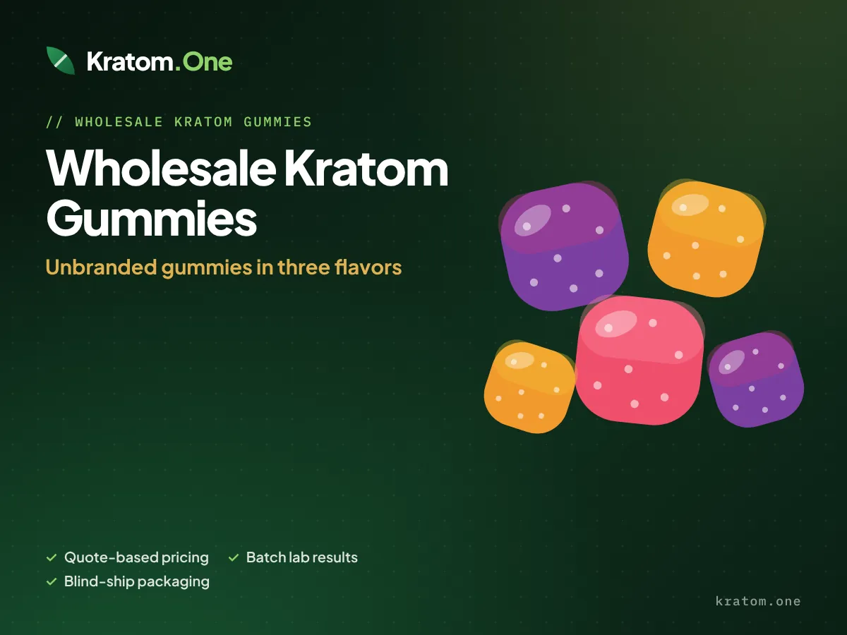 Unbranded berry, tropical and watermelon kratom gummies